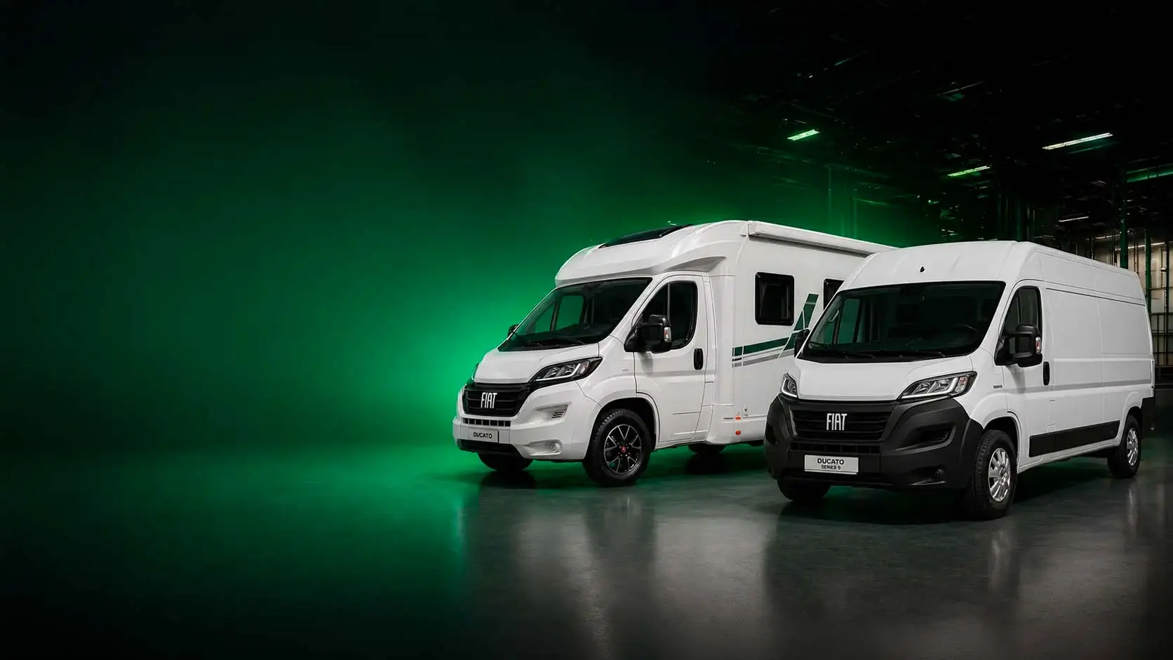 Fiat Ducato Series 9 motorhome and van side by side